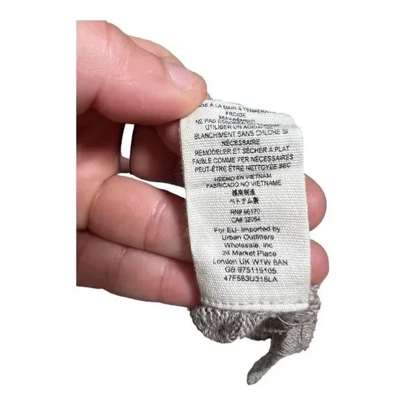 Free People Women's Clarissa Pullover Ribbed Mock Neck Sweater Tan/White Size XS - Picture 4 of 6